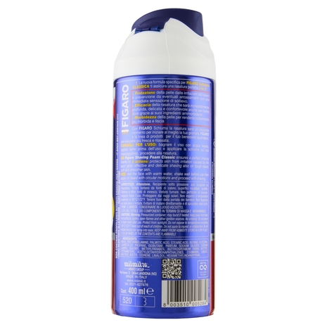 Figaro Uomo Schiuma da Barba per Rasature Frequenti Classica 400 ml
